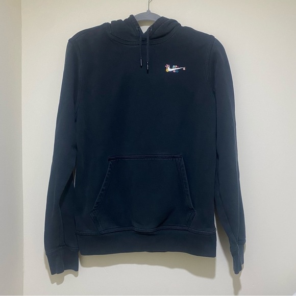Women’s Faded Black Nike Hoodie with Homemade Floral  Embroidery Details Size S - Picture 2 of 16